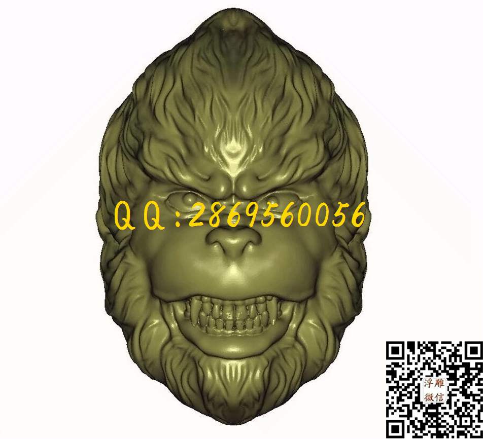 孙悟空猴头 齐天大圣_STL立体模型圆雕图立体浮雕3d电脑雕刻打印四轴雕刻橄榄核雕精雕图浮雕图
